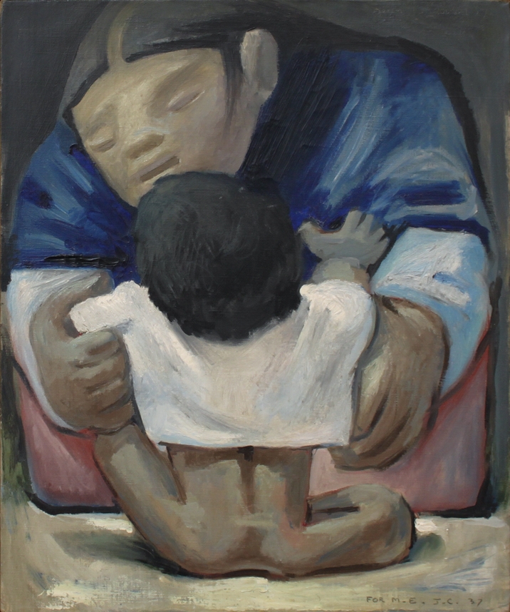 Madre y Nino, 1937    oil on canvas 24 x 20 inches;  61 x 50.8 centimeters LSFA# 01602