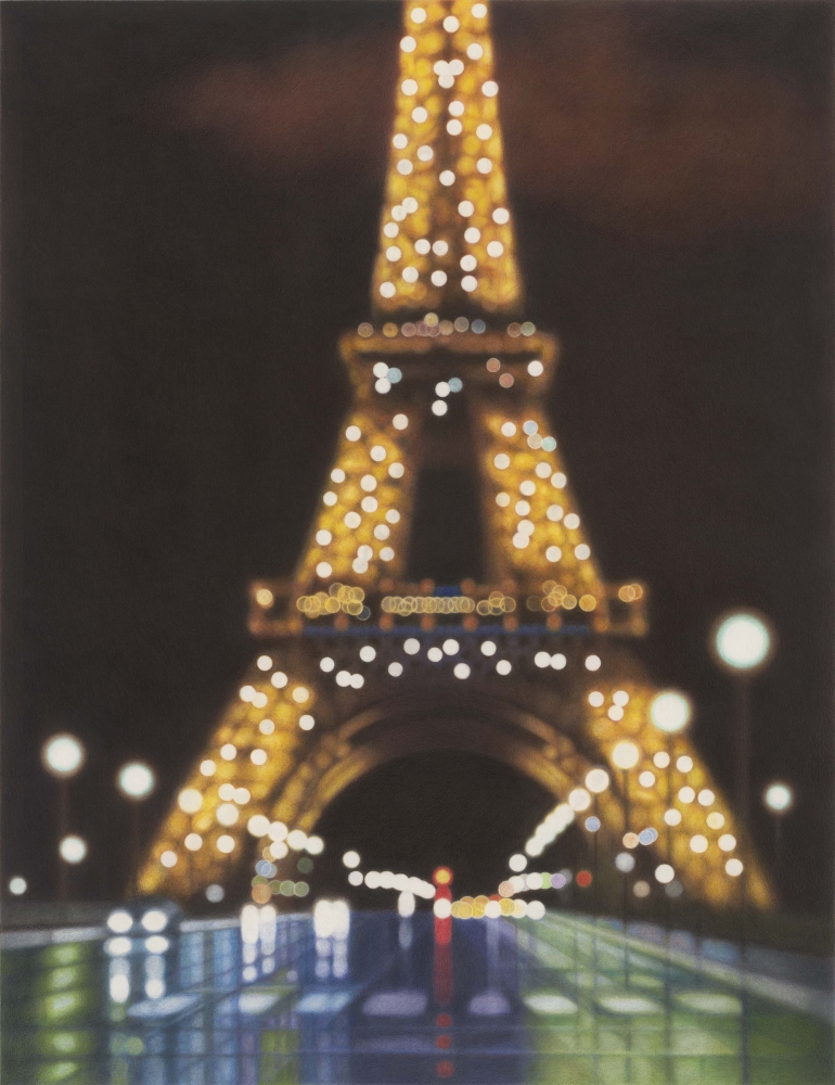 Eiffel Tower, II, 2014 color pencil and solvent on Strathmore Bristol Vellum 34 x 27 inches; 86.4 x 68.6 centimeters LSFA# 13228