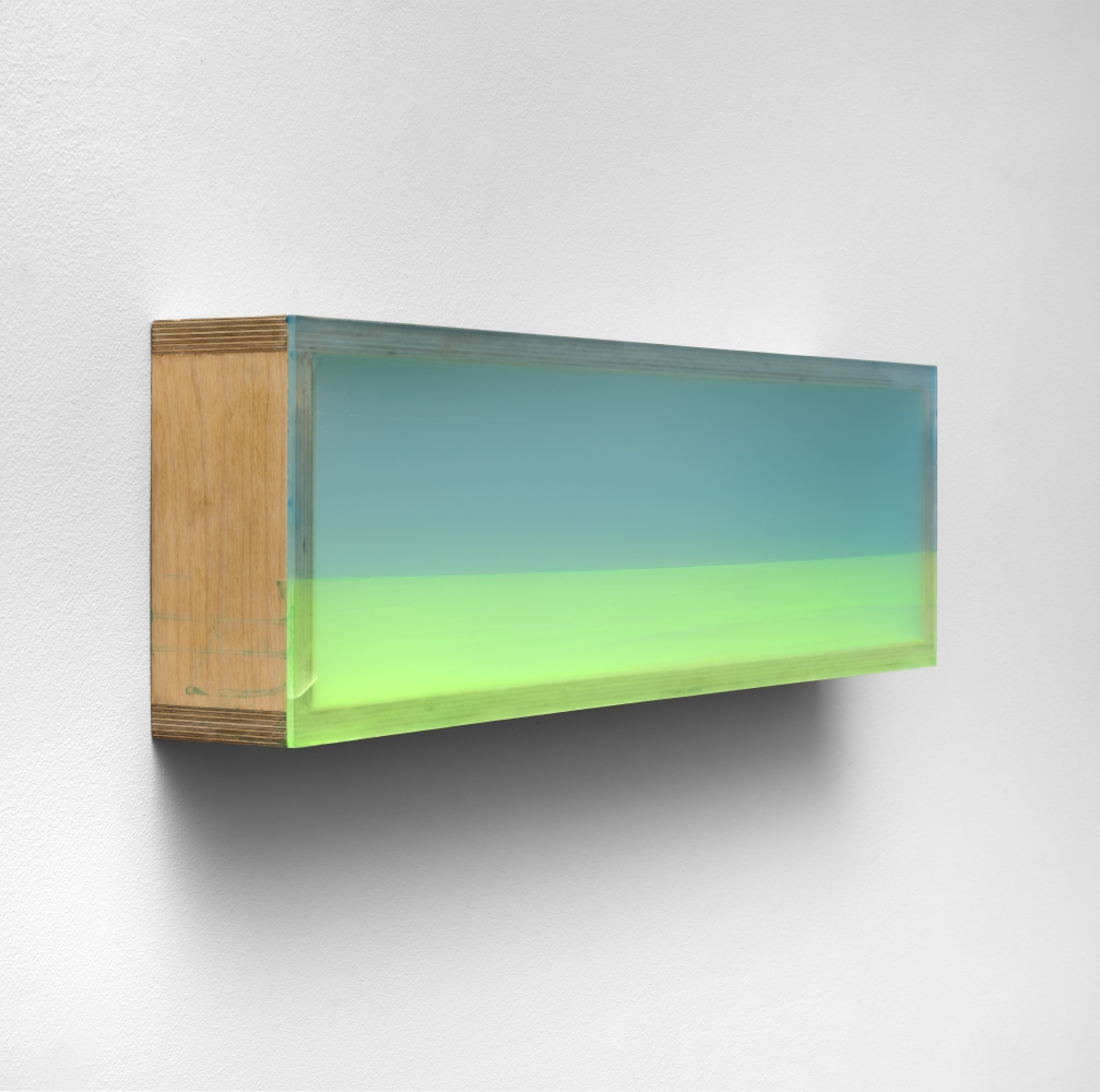 Greenwash&amp;nbsp;(side view), 2019
mixed media, reclaimed Plexiglas, birch plywood box
8 3/8 x 27 3/4 x 3 3/4 inches;&amp;nbsp;21.3 x 70.5 x 9.5 centimeters
LSFA# 14798