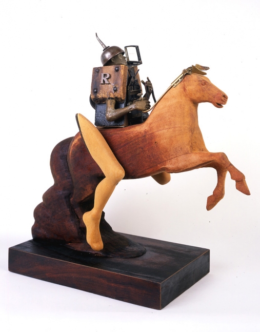 Rider, 2002&nbsp;&nbsp;&nbsp; wood, bronze and found objects